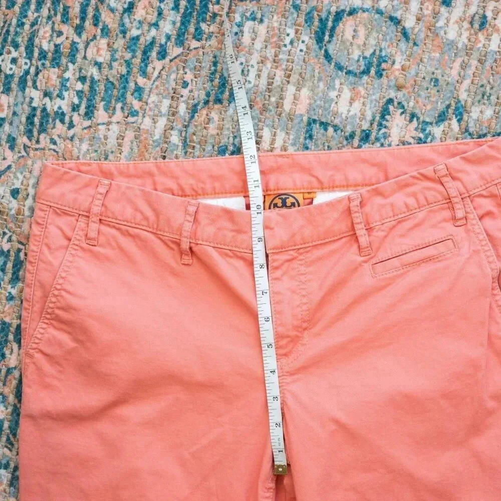 Tory Burch Coral Chino Pants | Size 32 | Cropped Straight Leg